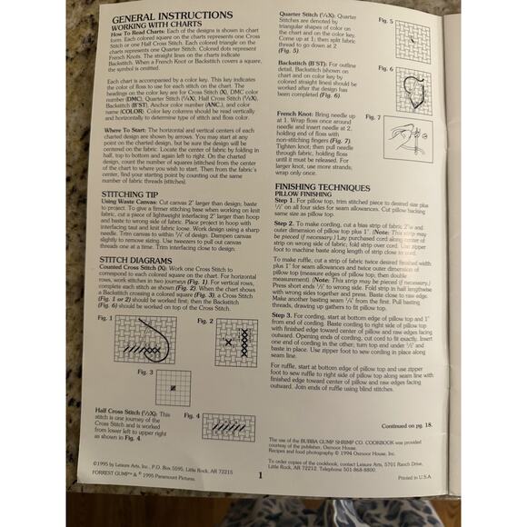 Vintage Leisure Arts Forrest Gump Primitive Cross Stitch Patterns 2684 - Picture 7 of 8